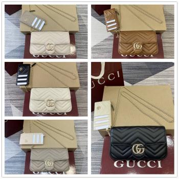 古驰官方网站GUCCI 751526 GG Marmont系列小号肩背包链条包（配卡包）