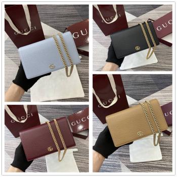 gucci包包古驰 497985 GG Marmont系列链式钱包链条包（拼色内里）