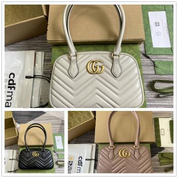 gucci官方网站古驰 795199 GG Marmont系列小号手提包保龄球包