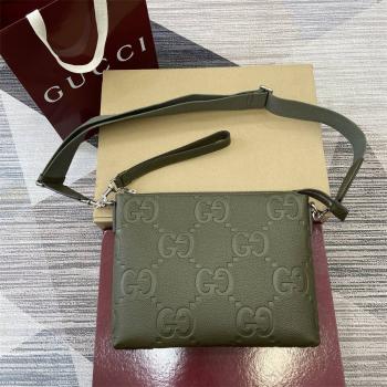 gucci批发古驰男包 696009 超级双G中号邮差包（深绿色）
