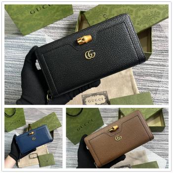 gucci官网中文版古驰 658634 Diana竹节拉链钱包