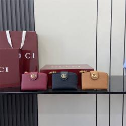 古驰代购GUCCI 739498 饰竹节中号双G钱包