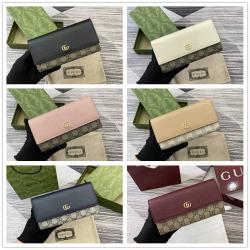 gucci中文官网古驰 456116 GG Marmont系列双色长款钱包