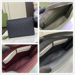 gucci男包古驰 768255 深绿色滚边小号手拿包