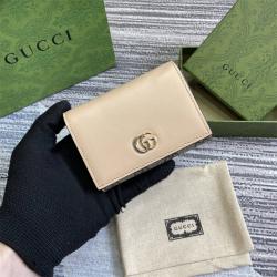 gucci香港古驰 790067 GG Marmont系列卡片夹卡包（帆布拼皮）