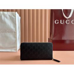 古驰官网中文官方网GUCCI 233194 Signature皮革拉链长款钱包手拿包