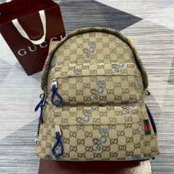 古驰官方网站GUCCI 800265 标识中号背包双肩包（蛇型帆布）