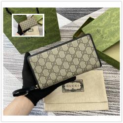 gucci官方网古驰 821803 GG Emblem帆布拉链钱包