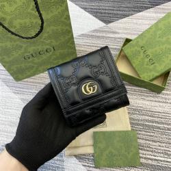 gucci旗舰店古驰 723799 GG Matelassé多功能零钱卡包钱包