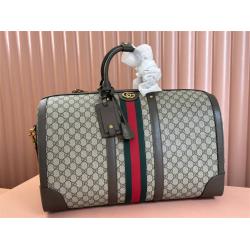 GUCCI古驰男包 724612 GG Supreme帆布Savoy系列大号旅行包旅行袋