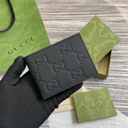 gucci澳洲官网古驰 780403 GG橡胶效果双折钱包