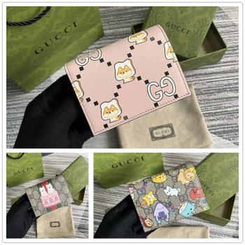 古驰官网GUCCI 736784 GG印花短款卡包钱包