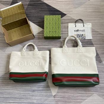 古驰香港官网GUCCI 782741/779510 GG饰压花细节帆布托特包