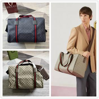 gucci中文官网古驰 758664 饰织带中号旅行包旅行袋