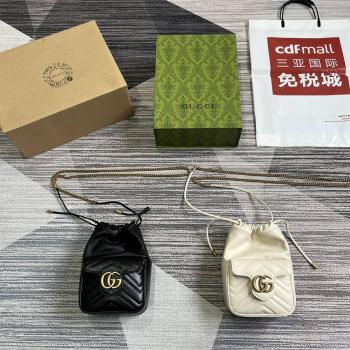 gucci意大利官网古驰 746433 GG Marmont 绗缝迷你水桶包