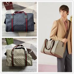 gucci中文官网古驰 758664 饰织带中号旅行包旅行袋