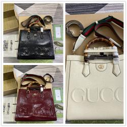 gucci美国官网古驰 678842 Diana系列竹节大号托特包（漆皮）
