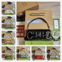 gucci美国官网古驰 764255 Horsebit Chain中号肩背包