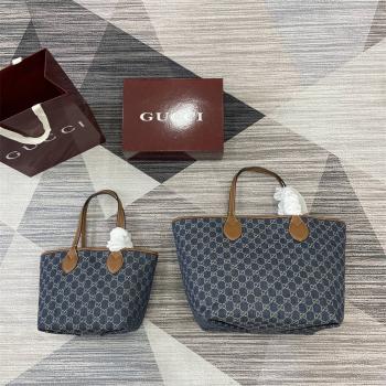 GUCCI古驰820496/820481 Totissima系列托特包购物袋（牛仔布）