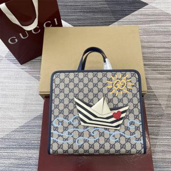 gucci澳洲官网古驰 814043 儿童帆船印花托特包