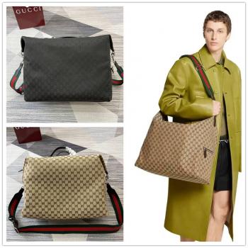 gucci美国官网古驰 821668 GG帆布中号旅行包旅行袋