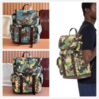 gucci男包古驰 839110 Ophidia系列大号背包双肩包（迷彩印花）
