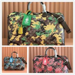 古驰官网旗舰店GUCCI 834460 Savoy系列中号旅行包（迷彩旅行袋）