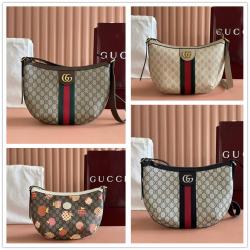 gucci法国官网古驰 598125 Ophidia系列GG小号肩背包月牙包