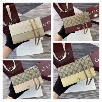 gucci包多少钱古驰 497985 GG Marmont系列拼色链条包