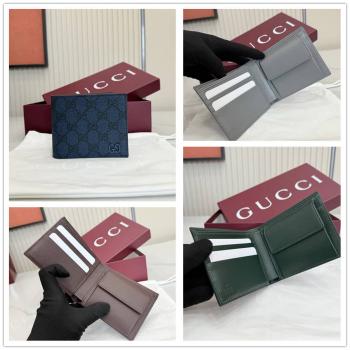 gucci中文官网古驰 768244 灰色内饰GG零钱包双折钱包