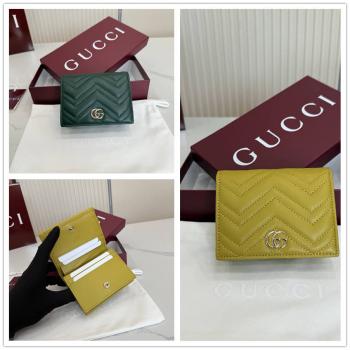 gucci价格古驰 466492 GG Marmont系列卡包（深绿色）