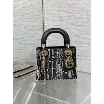 迪奥dior官网 Lady限量版重工珠子刺绣三格戴妃包