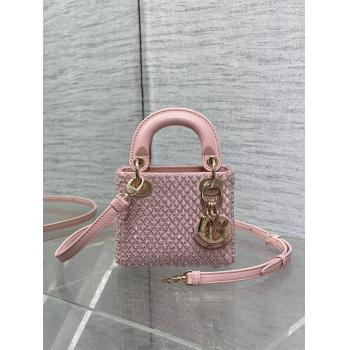 dior官网女包迪奥Lady限量手工珠子micro系列戴妃包