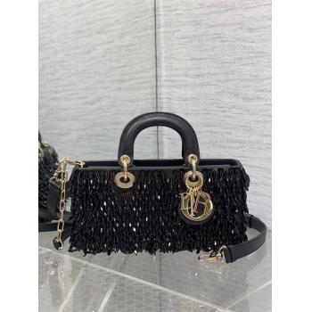 dior专柜迪奥Lady D-Joy 中号（最新限量版珠子横版戴妃包）