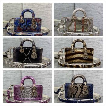 dior包包官网价格迪奥Lady D-Joy 小号蛇皮横版戴妃包