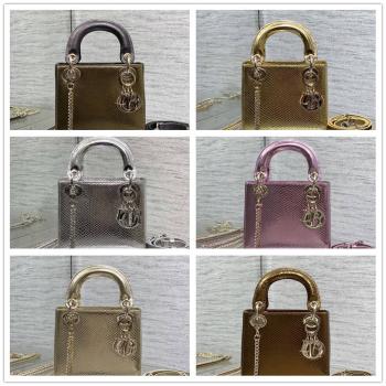 dior中国官网迪奥Lady蛇皮三格戴妃包