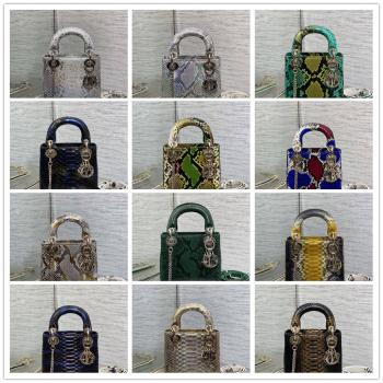 dior美国官网迪奥Lady珍稀蛇皮三格戴妃包