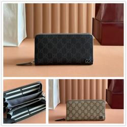 gucci官网中文版古驰 856562 棕色内饰GG全拉链钱包