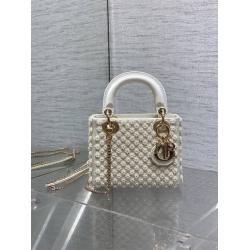 迪奥官网官方网DIOR Lady最新艺术限量版重工珠子刺绣三格戴妃包
