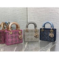 迪奥中国官网DIOR Lady最新限量版重工珠子三格戴妃包