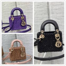 迪奥美国官网DIOR Lady最新限量手工珠子micro系列戴妃包