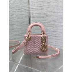 dior官网女包迪奥Lady限量手工珠子micro系列戴妃包