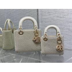 dior包包官网价格迪奥Lady限量版刺绣珍珠手工micro戴妃包