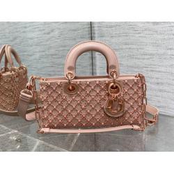 dior官网女包迪奥Lady D-Joy 小号（最新限量版珠子横版戴妃包）