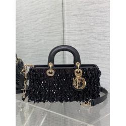 dior专柜迪奥Lady D-Joy 中号（最新限量版珠子横版戴妃包）