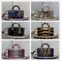 dior包包官网价格迪奥Lady D-Joy 小号蛇皮横版戴妃包