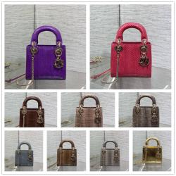 dior官方网站迪奥Lady蛇皮三格戴妃包