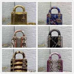 dior法国官网迪奥Lady珍稀蛇皮三格戴妃包