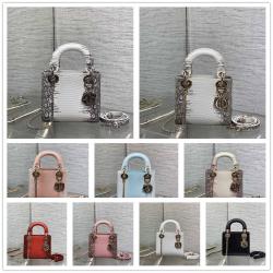 dior欧洲官网迪奥Lady蜥蜴纹三格戴妃包