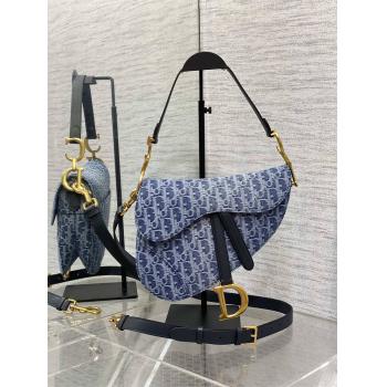 dior官网女包迪奥 M0455 牛仔布马鞍包（附肩带）